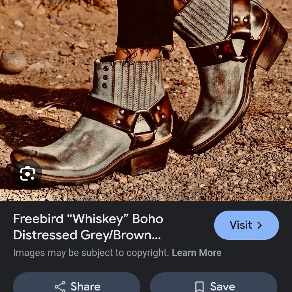 Freebird Whiskey Boho Gray Brown  Boots